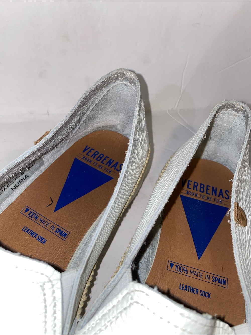 Verbenas White Leather Nuria Slip-on Espadrilles - Picture 2 of 8